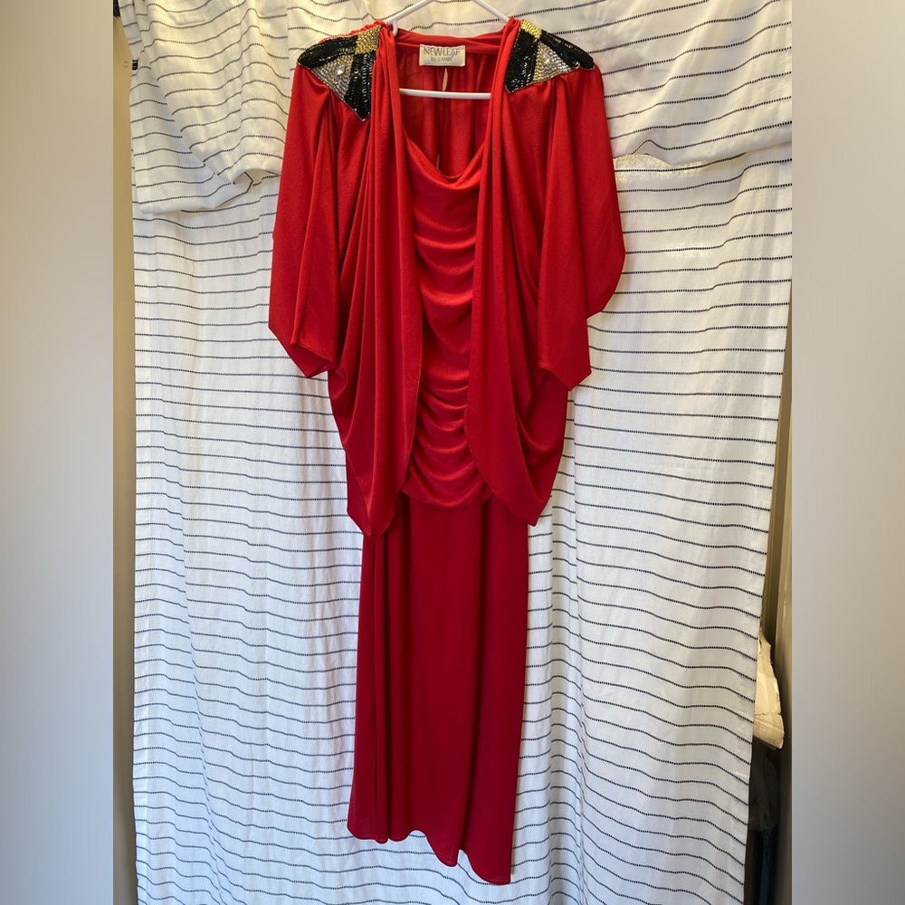 Red dress with cape